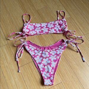 LA Hearts Floral Pink Bikini Set